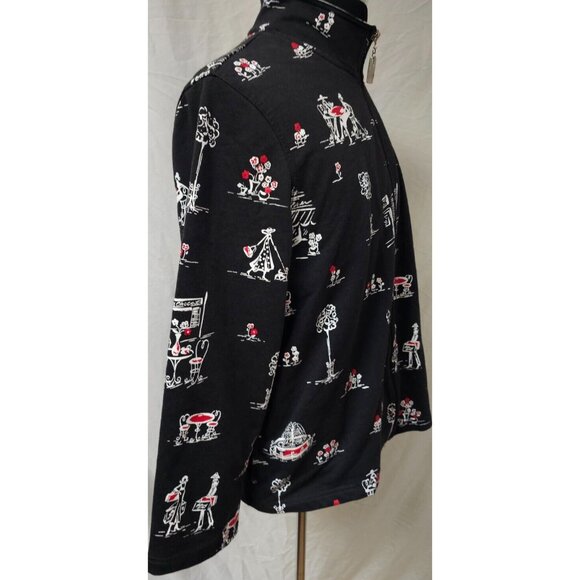 Koret Womens Large Black Full  Zip Coffee Shop City Scape Travel Paris Jacket - Picture 7 of 10